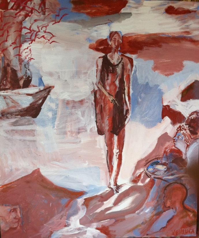 Au bord du Lac. © Robert Verluca Huile sur toile, 116x89cm 