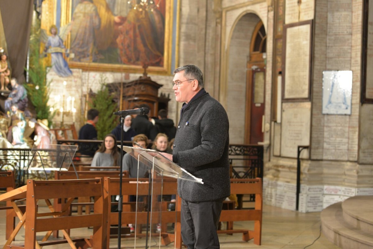 Conférence du père Nicolas Buttet à Notre-Dame des Victoires. © Marie-Christine Bertin / Diocèse de Paris.