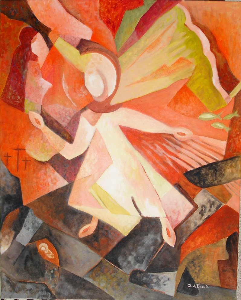 Résurrection. © Chantal de Dinechin Huile sur toile, 81x65cm 