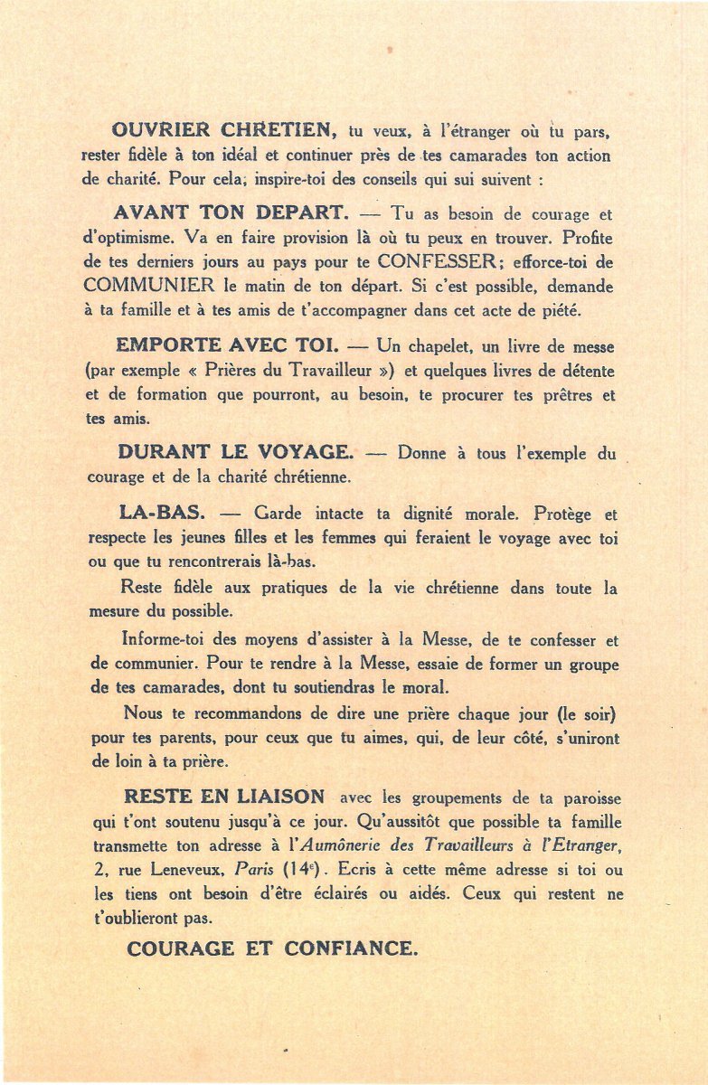 Tract envoyé par le cardinal Emmanuel Suhard, archevêque de Paris, aux (…). © Archives Historiques de l'Archevêché de Paris.