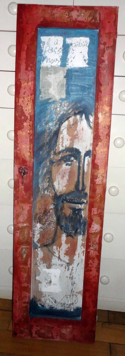 Ieschoua de Nazareth. © Brunor Huile sur bois naufragé 